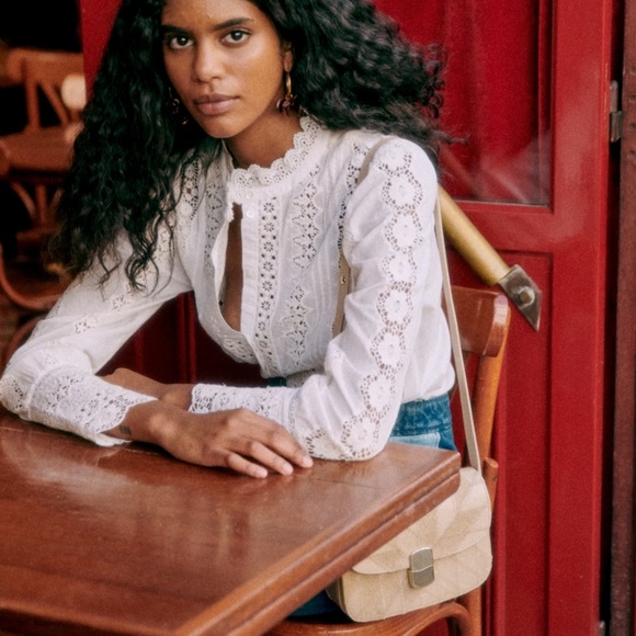 Sezane Rym Shirt in Ecru - Picture 1 of 6